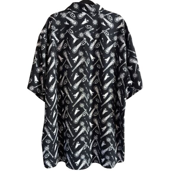 Dixxon Big Men's The Darkest Flannel Button Up Party Shirt Black & White Size 4X - Picture 3 of 8